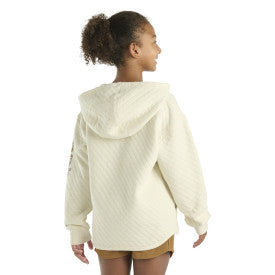 Youth Girls Long Sleeve Quilted Jersey 1/2 Zip Sweatshirt - Soft & Warm Pullover Hoodie for Teen Girls, Cozy Winter Layering Top in Turtledove - Perfect for School, Outdoor Activities & Casual Wear