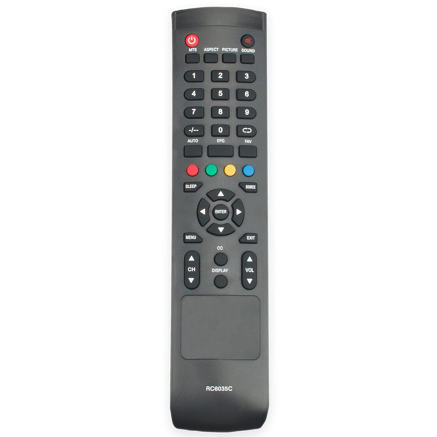 Original RC6035C Replacement Remote Control for Cielo LCD LED TV Models TE24T7H TE247AH-GY TE247AH-P TE247AH-PK-PR - Perfect for Home Entertainment & TV Setup