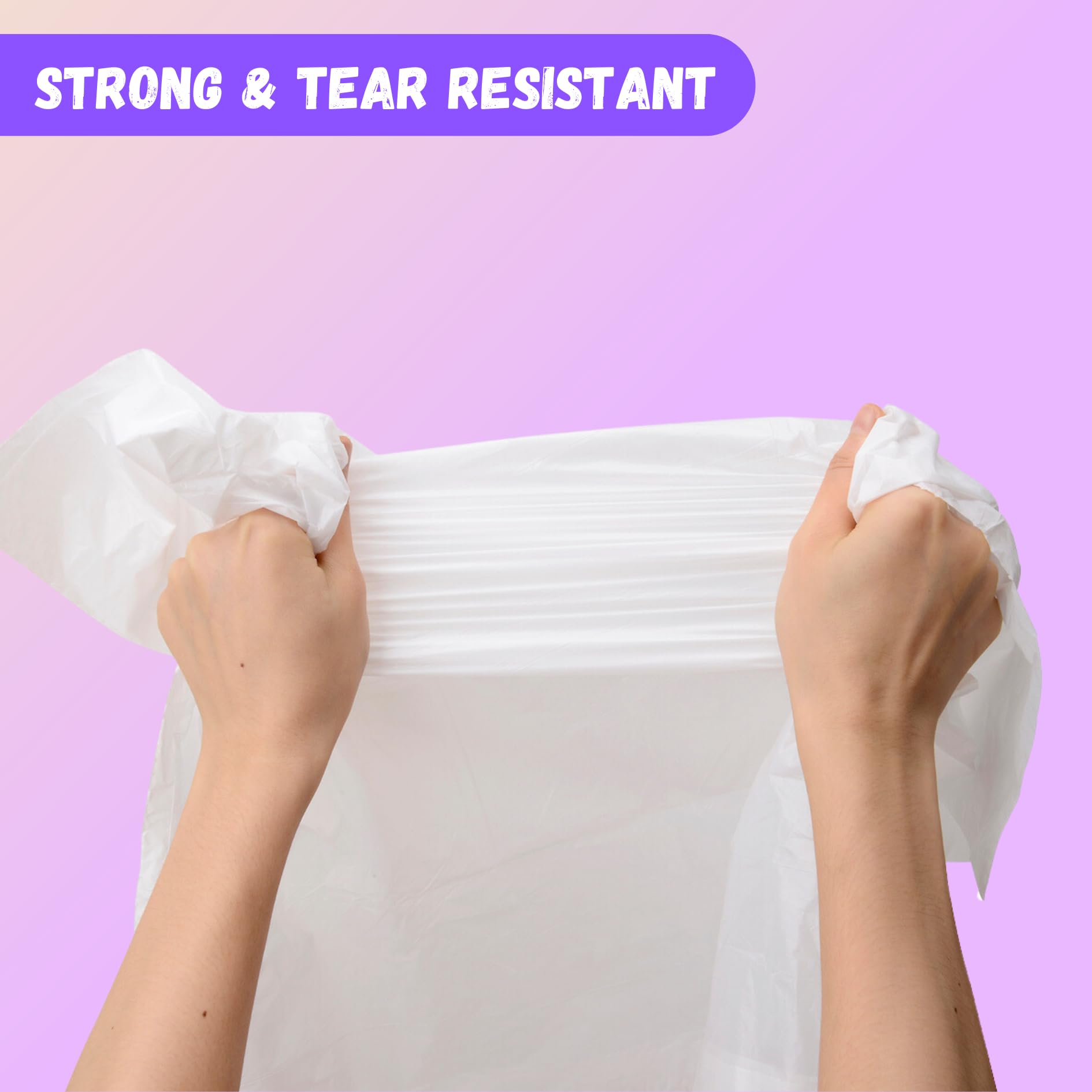 4 Gallon Lavender Scented Drawstring Trash Bags - 120 Count Small Bathroom Garbage Can Liners for Home, Office, Kitchen & Bedroom Waste Bins - Fresh Scented Odor Control for Daily Use