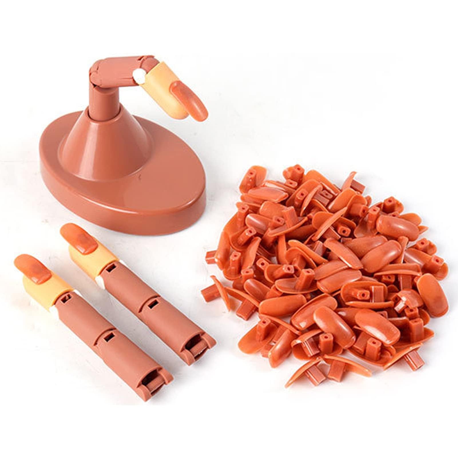 Flexible Nail Practice Hand Kit - Bendable Fake Nail Mannequin with Stand & 100PCS Tips for Nail Art Training | Perfect for Beginners, Salon Artists & Home Practice | Ideal for Gel Polish, Acrylic Nails & Nail Extension Practice | Great for Nail Tech Students, DIY Enthusiasts & Professional Training | Use for Salon Practice, Home DIY, Nail School Training & Professional Skill Development