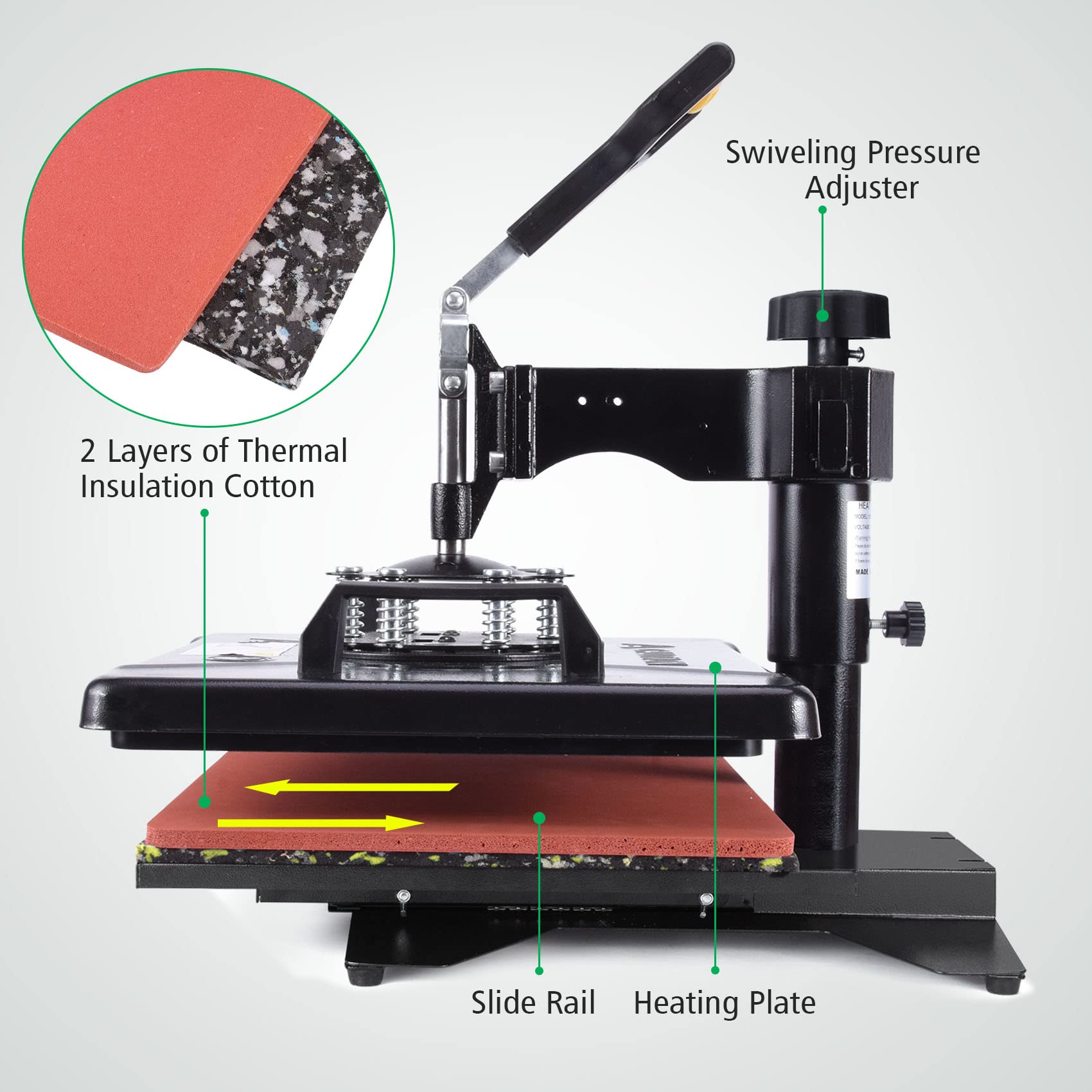 12x15 Inch 8-in-1 Digital Heat Press Machine with 360° Swing Away - Multifunction Sublimation Combo for T-Shirts, Mugs, Hats & Plates | Perfect for Home Business & DIY Craft Projects