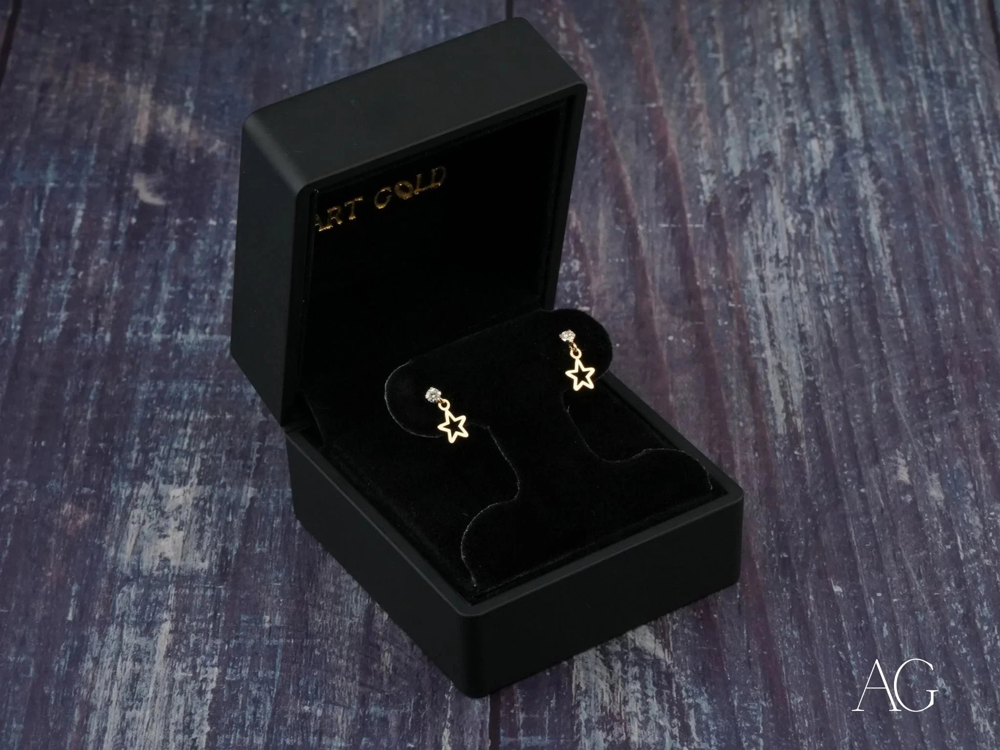 18K Gold Star Drop Earrings - Celestial Spark Elegant Dangle Earrings for Women | Perfect for Evening Parties, Weddings & Special Occasions