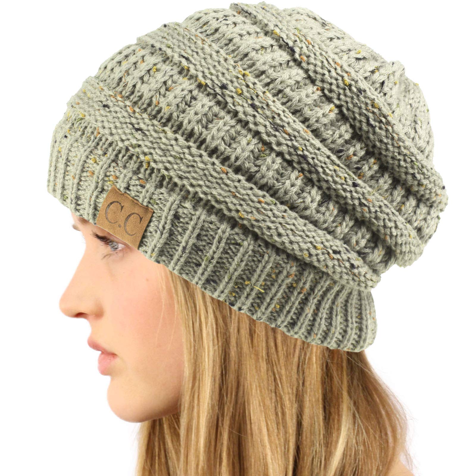 Trendy Chunky Cable Knit Beanie Hat for Women & Men - Stretchy Winter Warm Slouchy Beanie - Perfect for Cold Weather, Outdoor Activities & Fashion Accessories