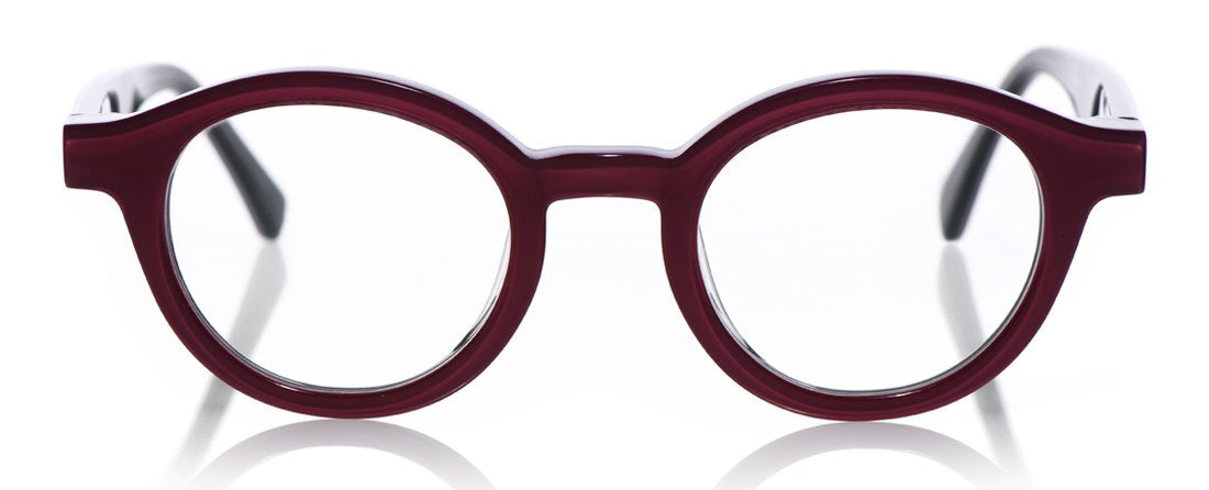 TV Party Average Color 02 Glasses - Layered Raspberry Frame with Grey Temples for Women, Fashion Eyewear for Parties, Events & Night Out