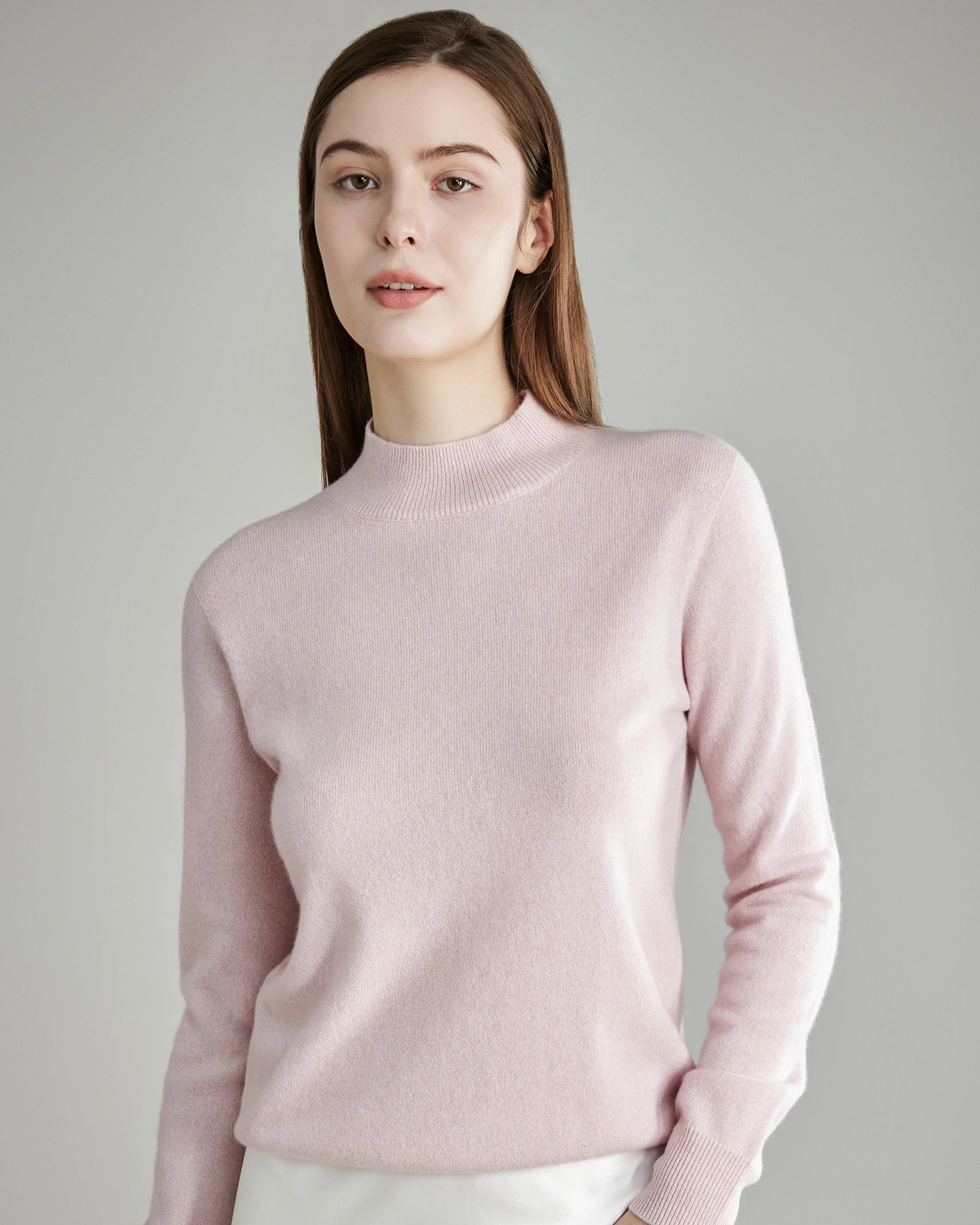 Luxury Cashmere Mock Neck Sweater for Women - Soft & Warm Winter Pullover - Perfect for Office, Travel & Casual Outfits
