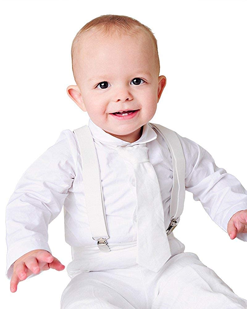 Landen Baby Suspenders - Christening & Baptism Outfit for Boys & Girls - Perfect for Church Ceremonies, Family Photos & Special Occasions