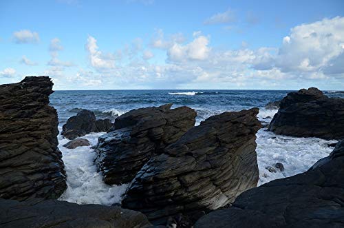 20x30 Inch Laminated Coastal Wall Art Poster - Vibrant Atlantic Ocean & Tenerife Rock Landscape - Home & Office Decor - Perfect for Living Room, Bedroom or Beach House Decor