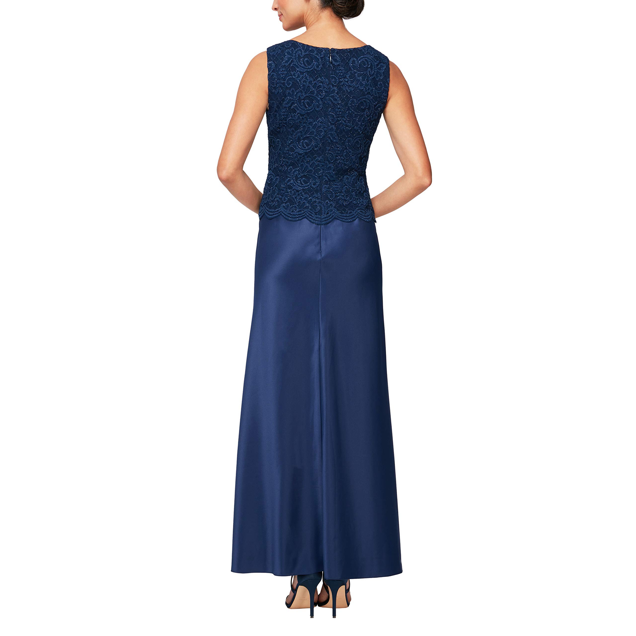 Alex Evenings Women's Plus Size Long A-Line Mock Dress with Jacket - Elegant Formal Evening Gown for Weddings, Prom & Special Occasions