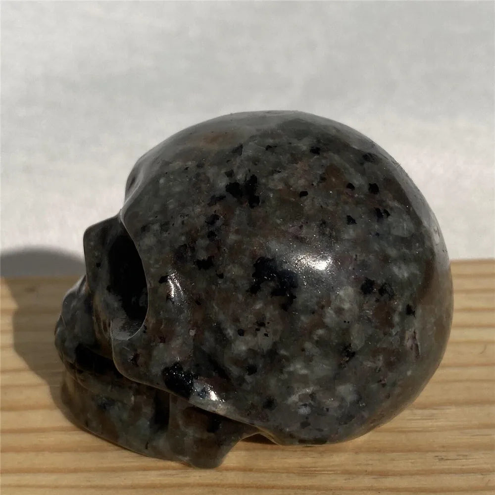 Natural Yooperlite Crystal Skull - Hand Carved Energy Gemstone for Reiki Healing & Spiritual Decor | Perfect for Meditation Rooms, Home Decor, and Healing Spaces