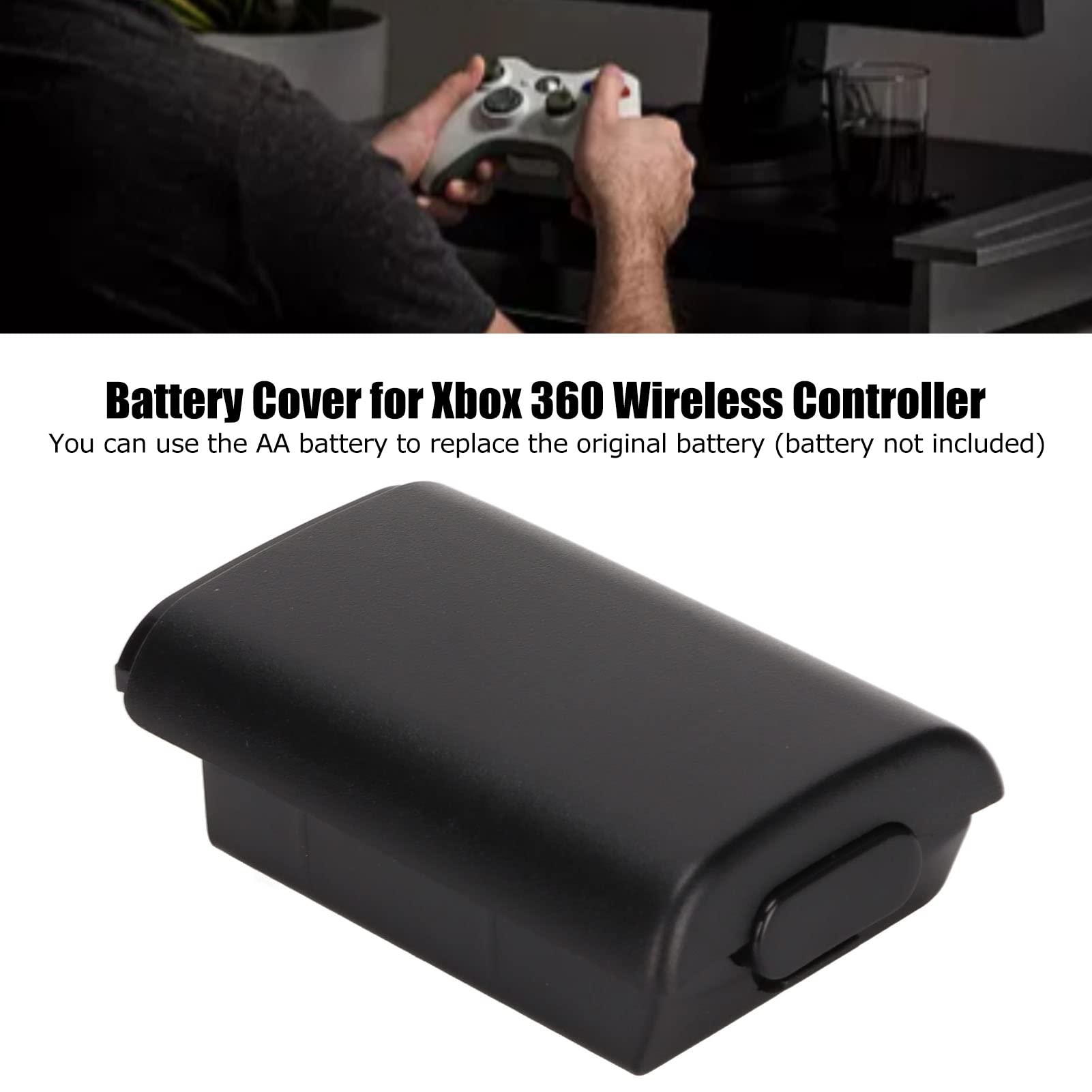 Durable Controller Battery Cover - Black Replacement Shell for Gaming