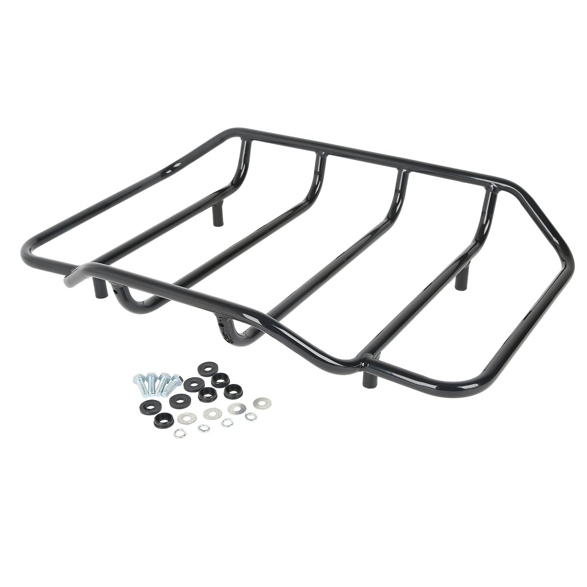 Vivid Black King Tour Pack Luggage Kit for Harley Davidson Touring Road King, Road Glide, Street Glide & Select CVO Models (2014+) - Perfect for Long-Distance Motorcycle Trips & Storage