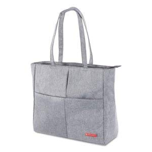 Stylish Sterling Gray Leather Tote Bag for Women - Spacious 15