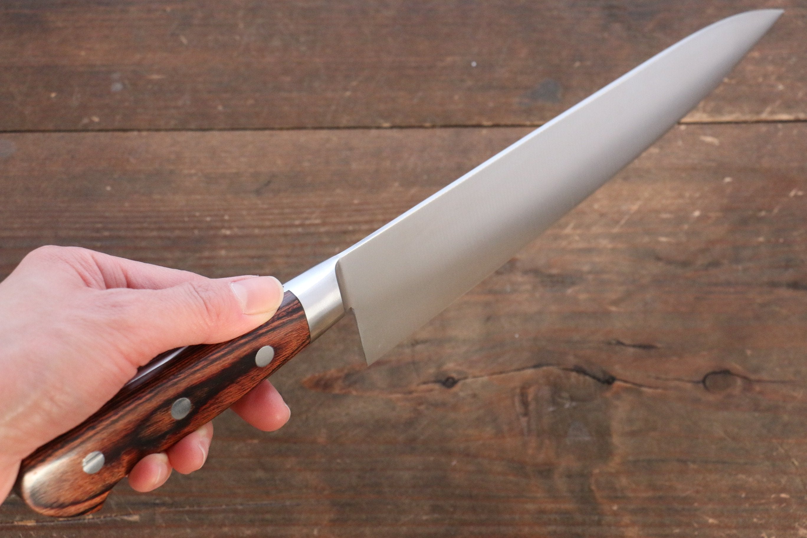 Premium Iseya Molybdenum Steel Japanese Chef Knife Set - 120mm Petty Knife & 210mm Gyuto Knife with Mahogany Wood Handle (Stainless Steel Ferrule) - Perfect for Home Cooking, Professional Kitchens & Sushi Preparation