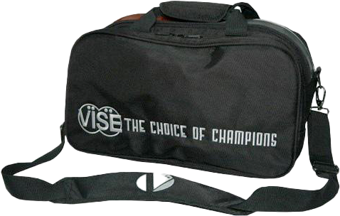 Vise 2 Ball Tote Plus Clear Top Double Black Bowling Bag - Perfect for Bowling Tournaments & League Play