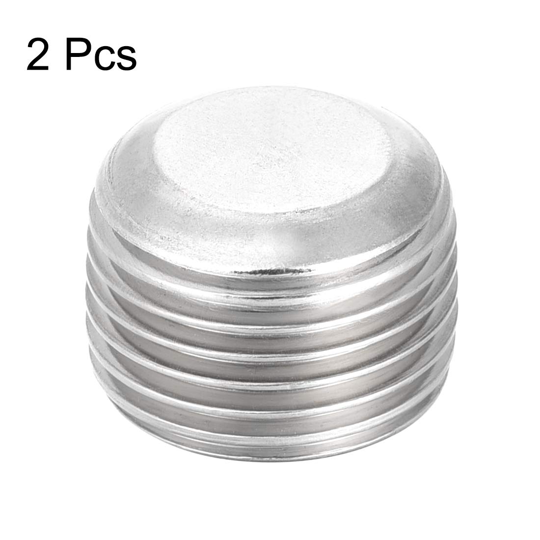 Stainless Steel 1/2NPT Male Thread Hex Countersunk Plug - Pipe Fitting Adapter Connector (2Pcs) for Plumbing, Hydraulic Systems & Industrial Applications