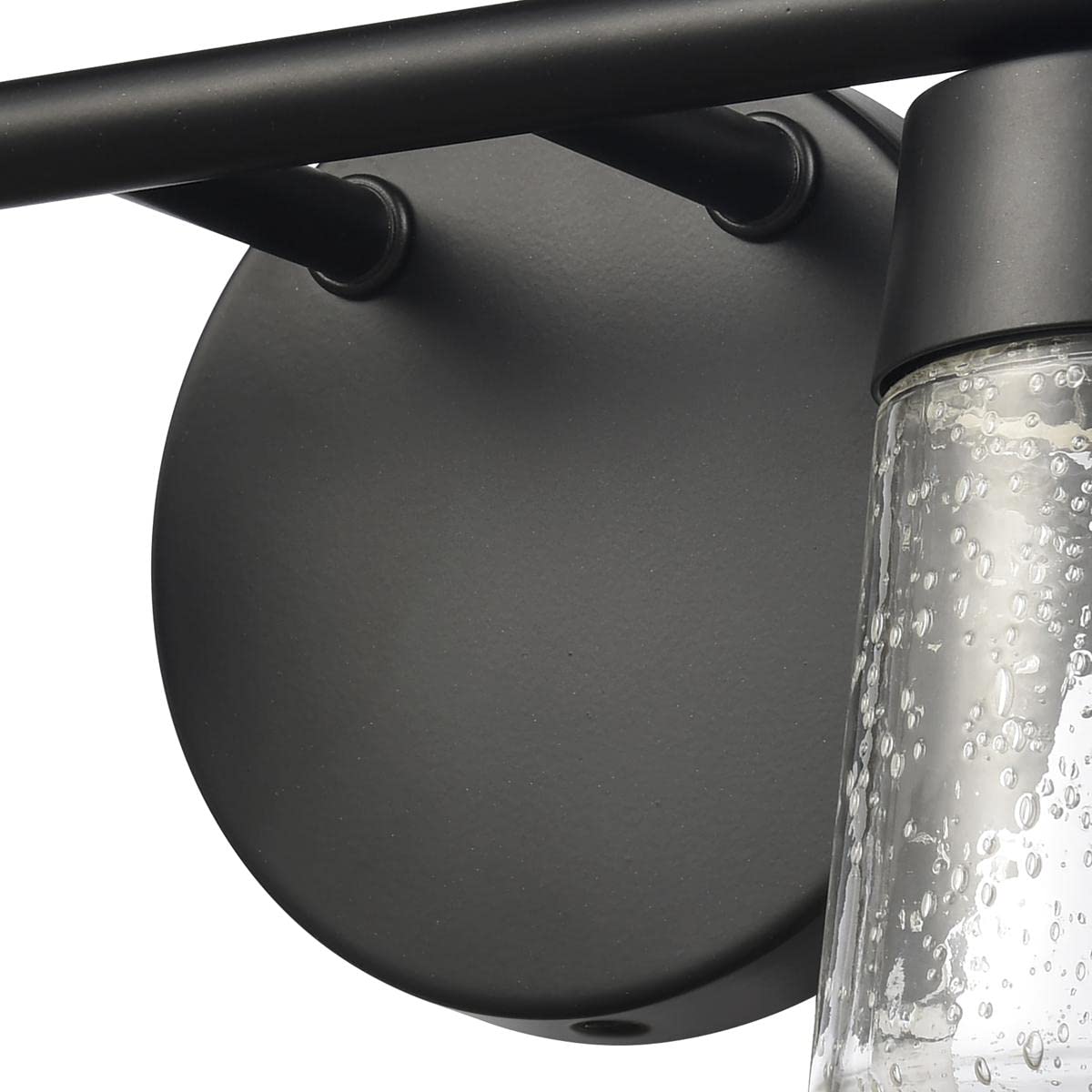 Elk Home Jergen 2-Light Vanity Light Fixture - Matte Black Finish with Clear Seeded Glass, Modern Contemporary Bathroom Lighting for Mirror & Vanity Areas