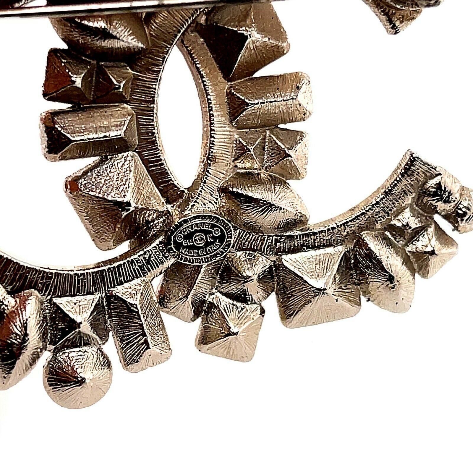 CHANEL 14K Gold Clear & Black Strass CC Logo Brooch Pin - Silver, Clear, Black Rhinestone Jewelry for Women | Perfect for Blazers, Coats, Dresses & Special Occasions