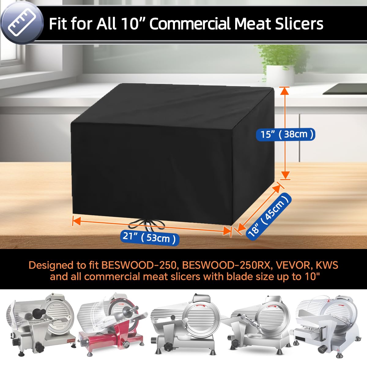 Commercial Electric Deli Slicer Cover - Universal 10