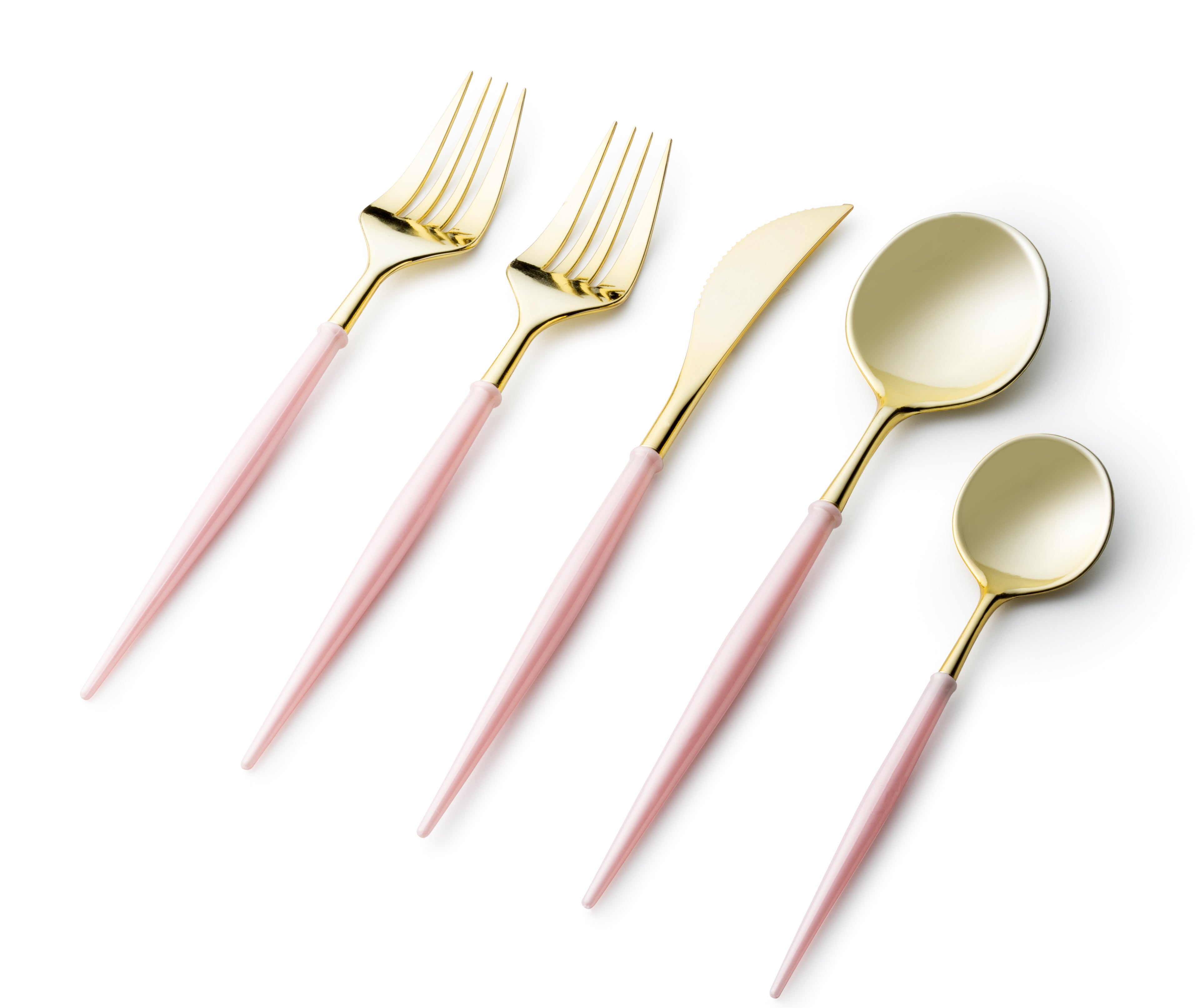 Premium Noble Collection Gold & Blush Flatware Set - 40-Piece 8-Person Dinnerware Set for Formal Dining, Wedding Registry & Luxury Entertaining