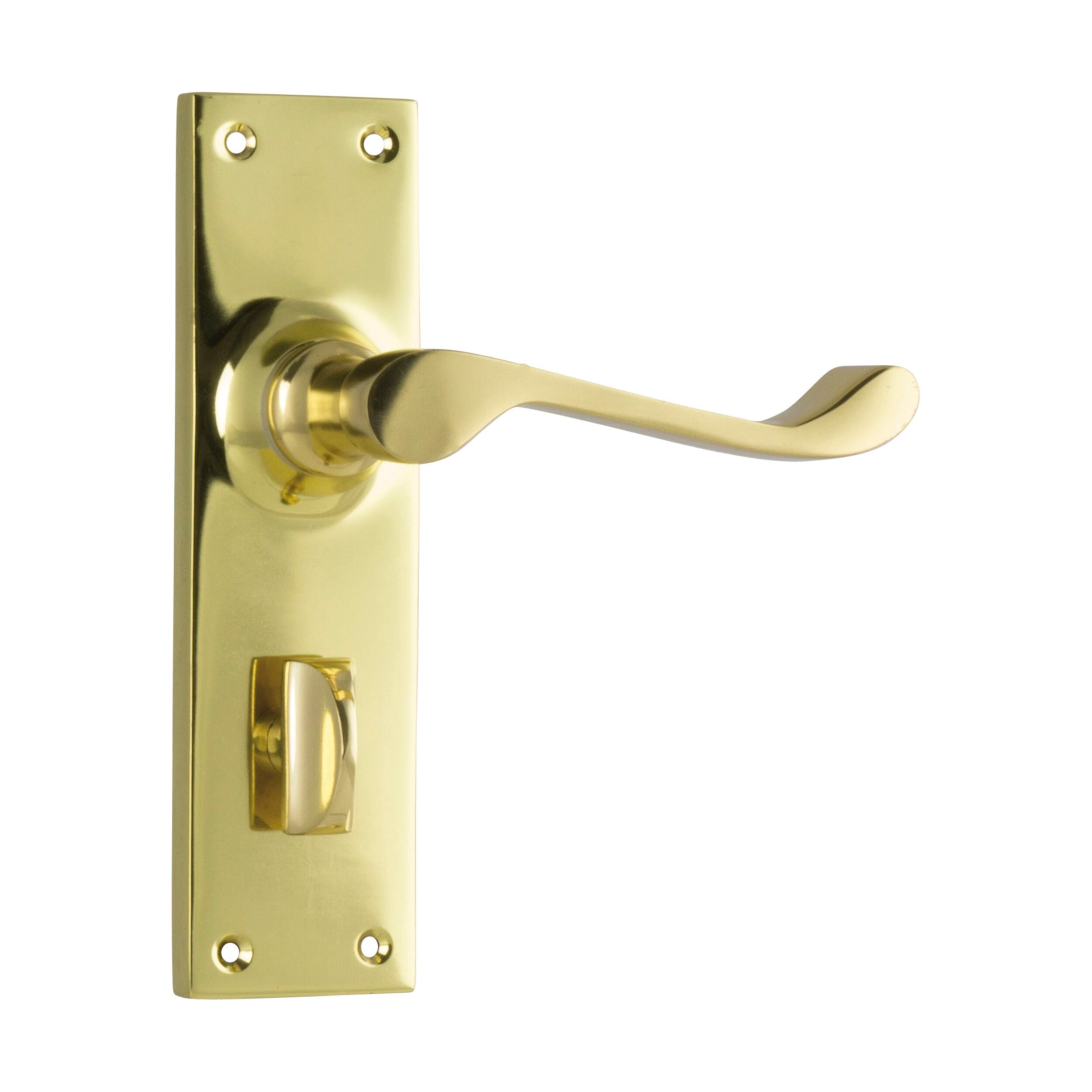 Victorian Style Door Lever Privacy Pair - 1037P in Polished Brass (H152xW42xP59mm) - Perfect for Classic Home Interiors & Vintage Decor