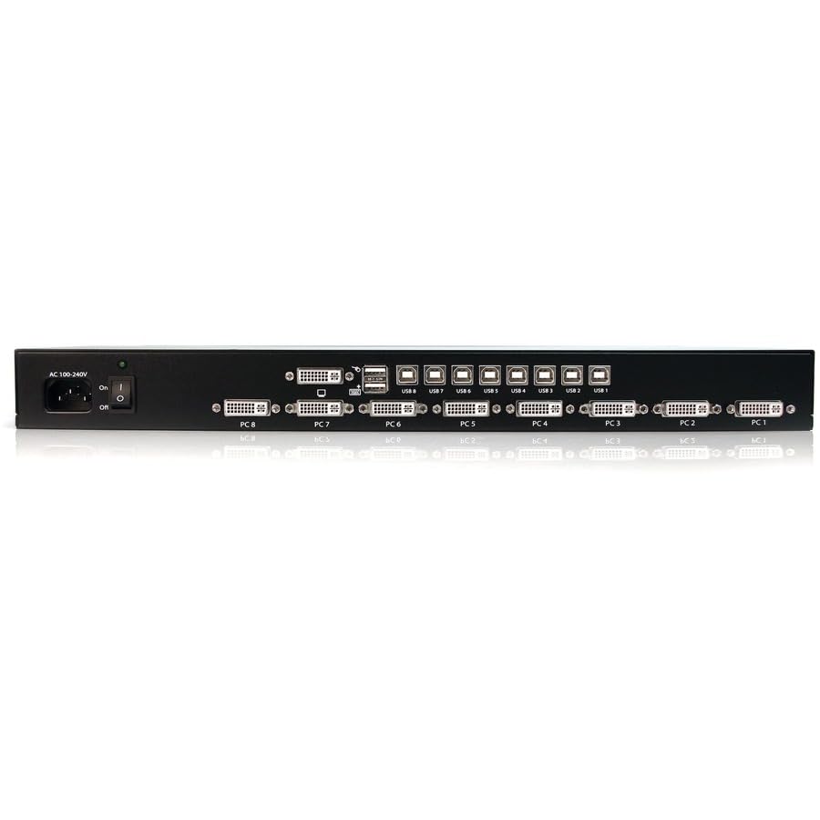 StarTech.com SV831DVIU 8-Port 1U Rackmount DVI USB KVM Switch - TAA Compliant for Server Management & Data Center Control - Perfect for IT Professionals & Multi-Computer Workstations