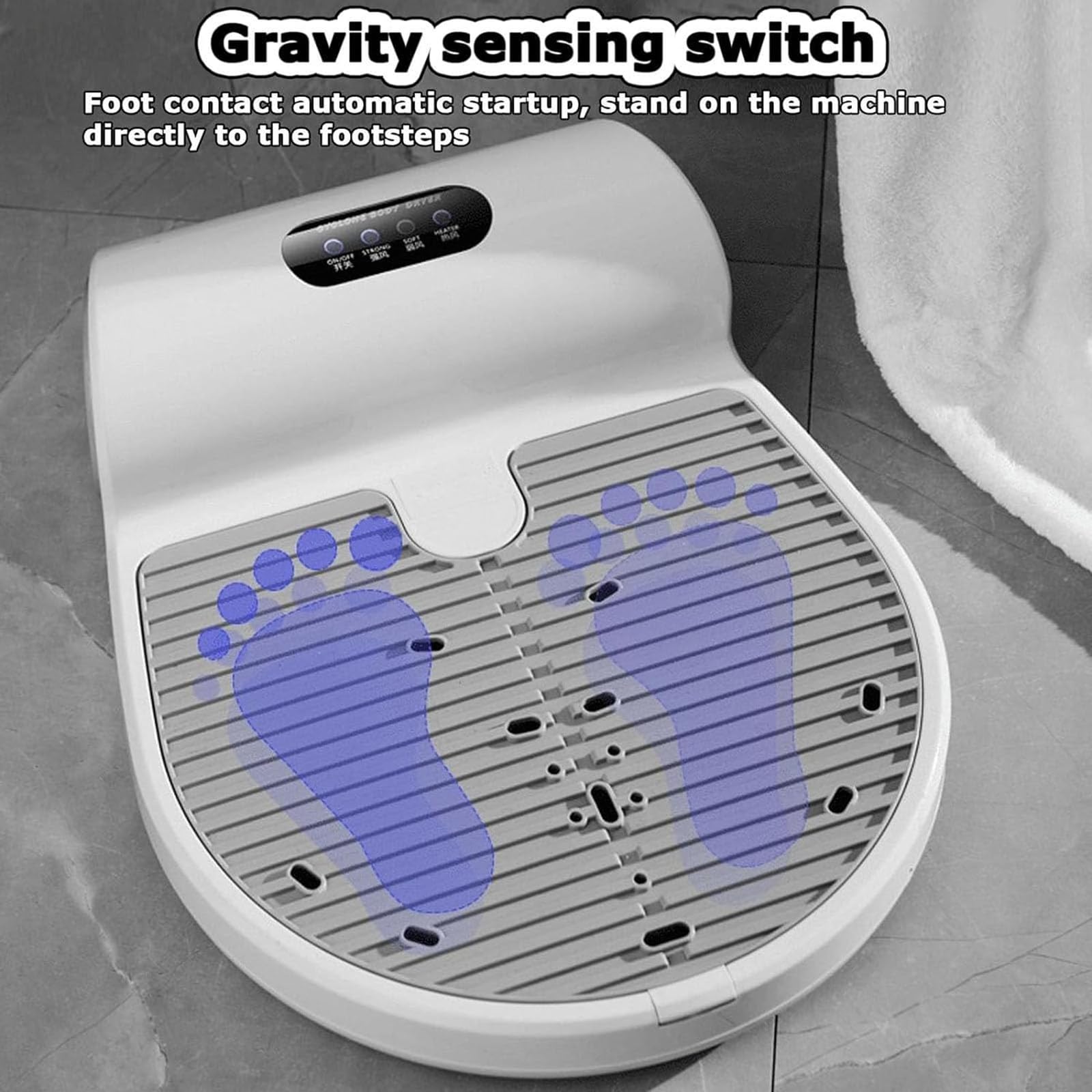 1350W Full Body Dryer for Shower - Negative Ion Air Shower with Smart Thermostat & Foot Touch Screen | Waterproof Body Heater & Care Dryer with Built-in Weight Scale | Perfect for Spa, Gym & Home Bathroom Use