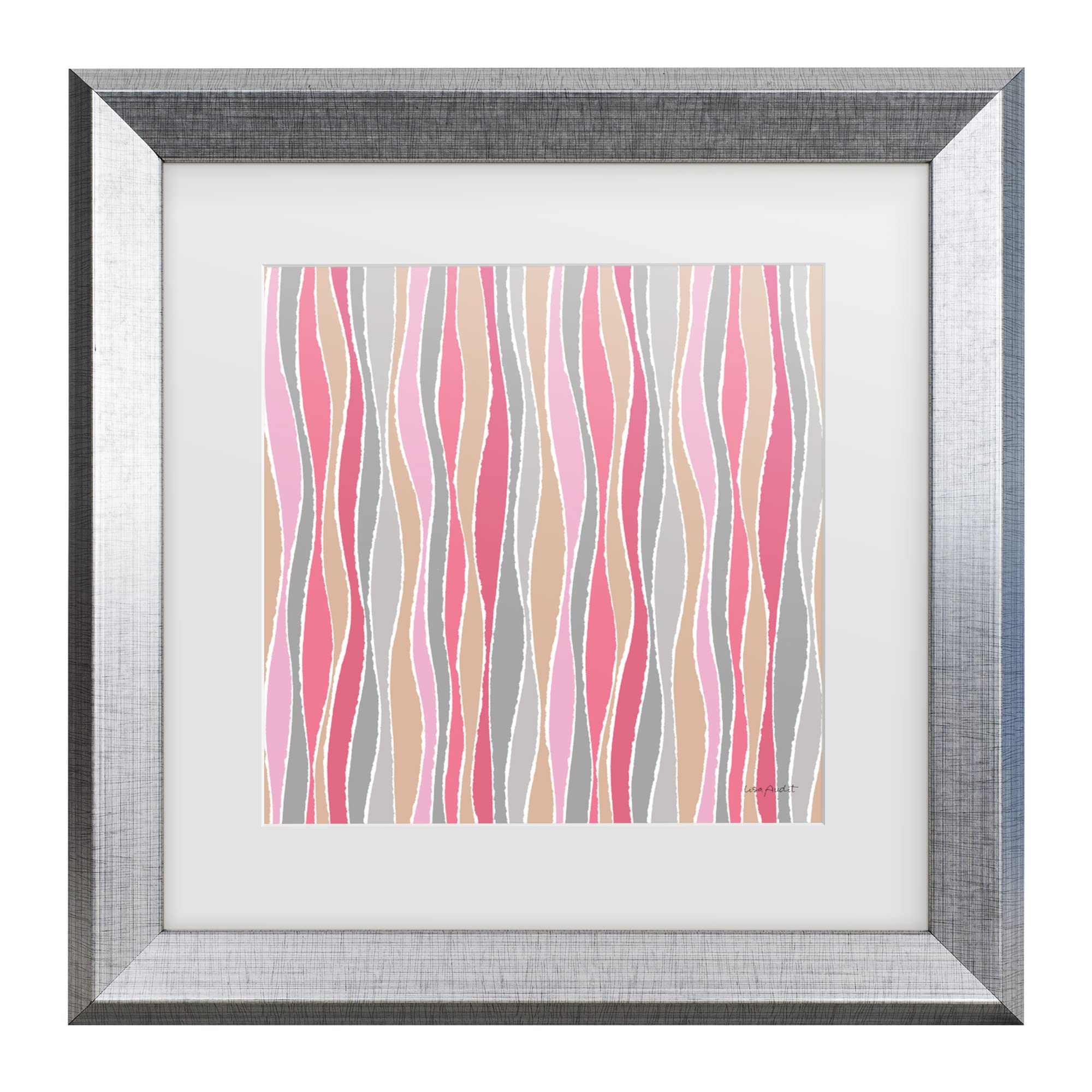 Lisa Audit 'Think Pink 16' Framed Canvas Wall Art - Pink Floral Painting for Living Room, Bedroom & Office Decor