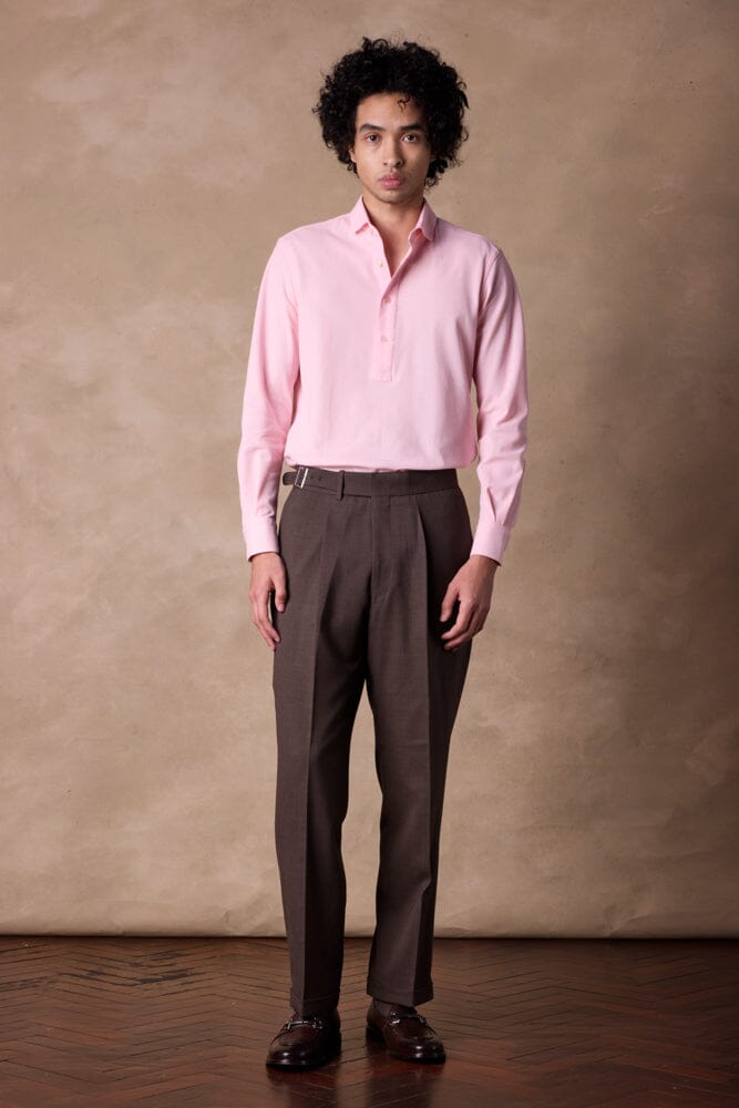 Magnus LS Polo Shirt for Men - Soft Pink Cotton Lux Knit Casual Shirt | Perfect for Golf, Business Casual & Weekend Wear