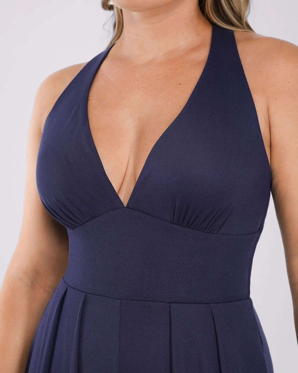Deep V Neck Slimming Jumpsuit for Women - Tummy Control Bodysuit with Built-in Shapewear - Perfect for Parties, Date Nights & Special Occasions