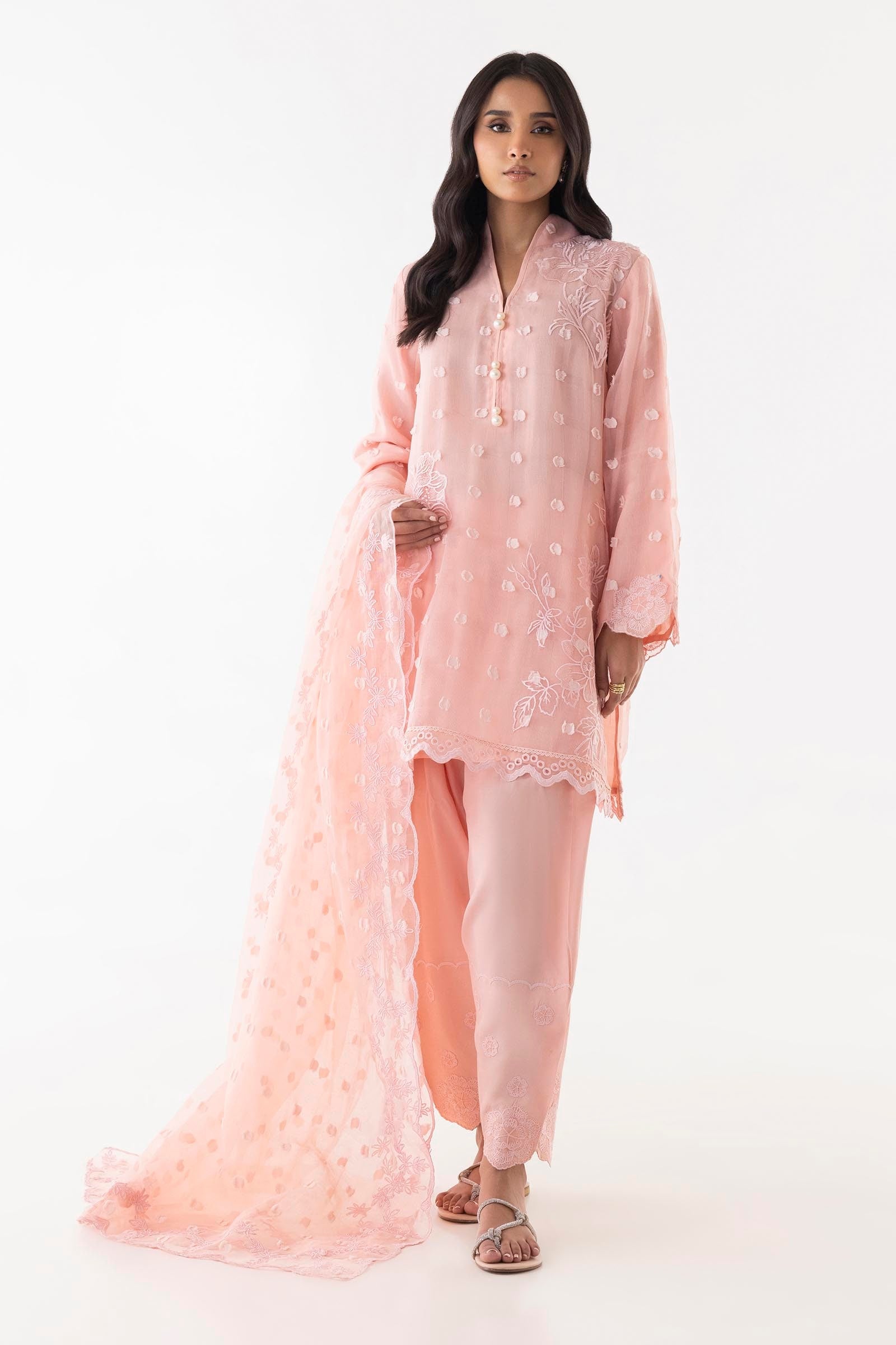 Brochia Pink Stitched Suit by Sana Safinaz - Elegant Women's Formal Wear for Weddings, Parties & Office Events