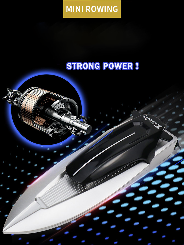 TOUCAN 2.4Ghz RC Rowing Skiff Remote Control Electric Boat with Twin Propellers - Ready to Run Mini Toy Model (14x4x3.8cm) for Indoor & Outdoor Water Play - Perfect for Pools, Lakes and Bathtub Fun