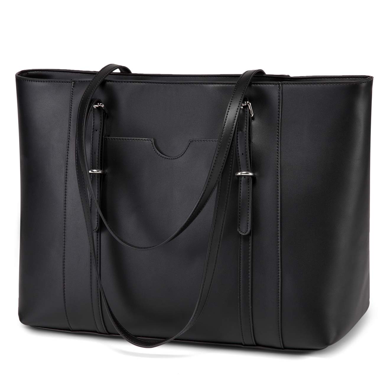 Stylish PU Leather Waterproof Laptop Tote Bag for Women - Durable 15.6 Inch Laptop Briefcase for Work, Travel & Teaching - Perfect Office Commute, Business Trips & School Essentials