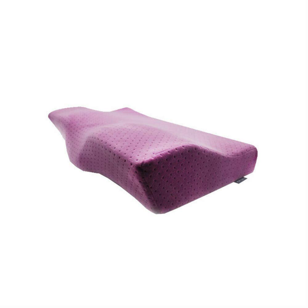 **Slow Rebound Memory Foam Pillow for Neck Pain Relief - Soft Cotton Cervical Support Pillow with Ergonomic Design (Purple) - Perfect for Side Sleepers, Back Pain & Office Nap**