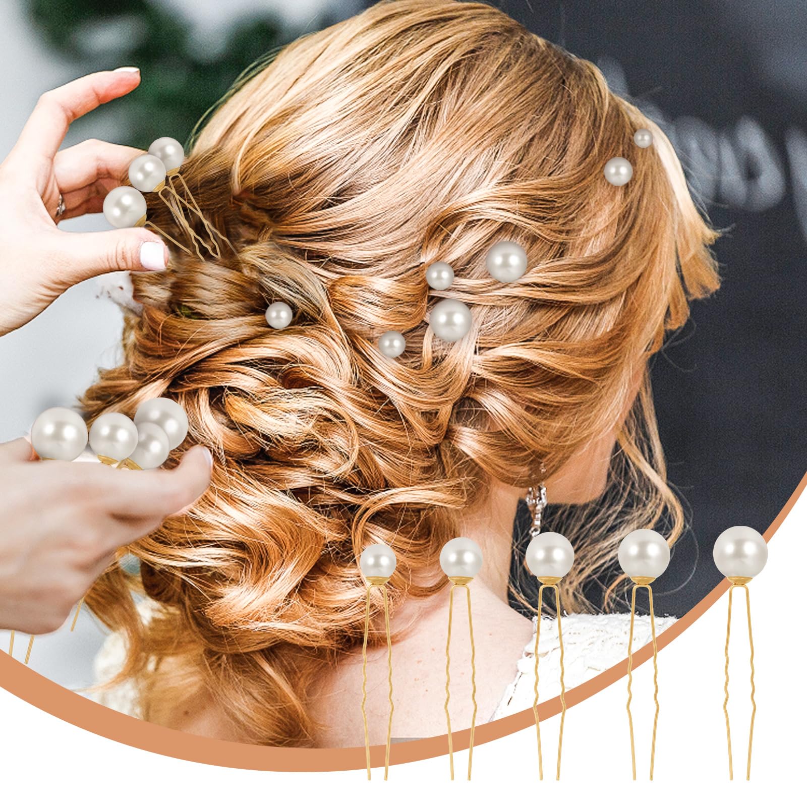 18Pcs Pearl Bobby Pins for Wedding - U Shaped Bridal Hair Clips with Pearls for Brides, Bridesmaids & Women (Gold) | Elegant Hair Accessories for Special Occasions