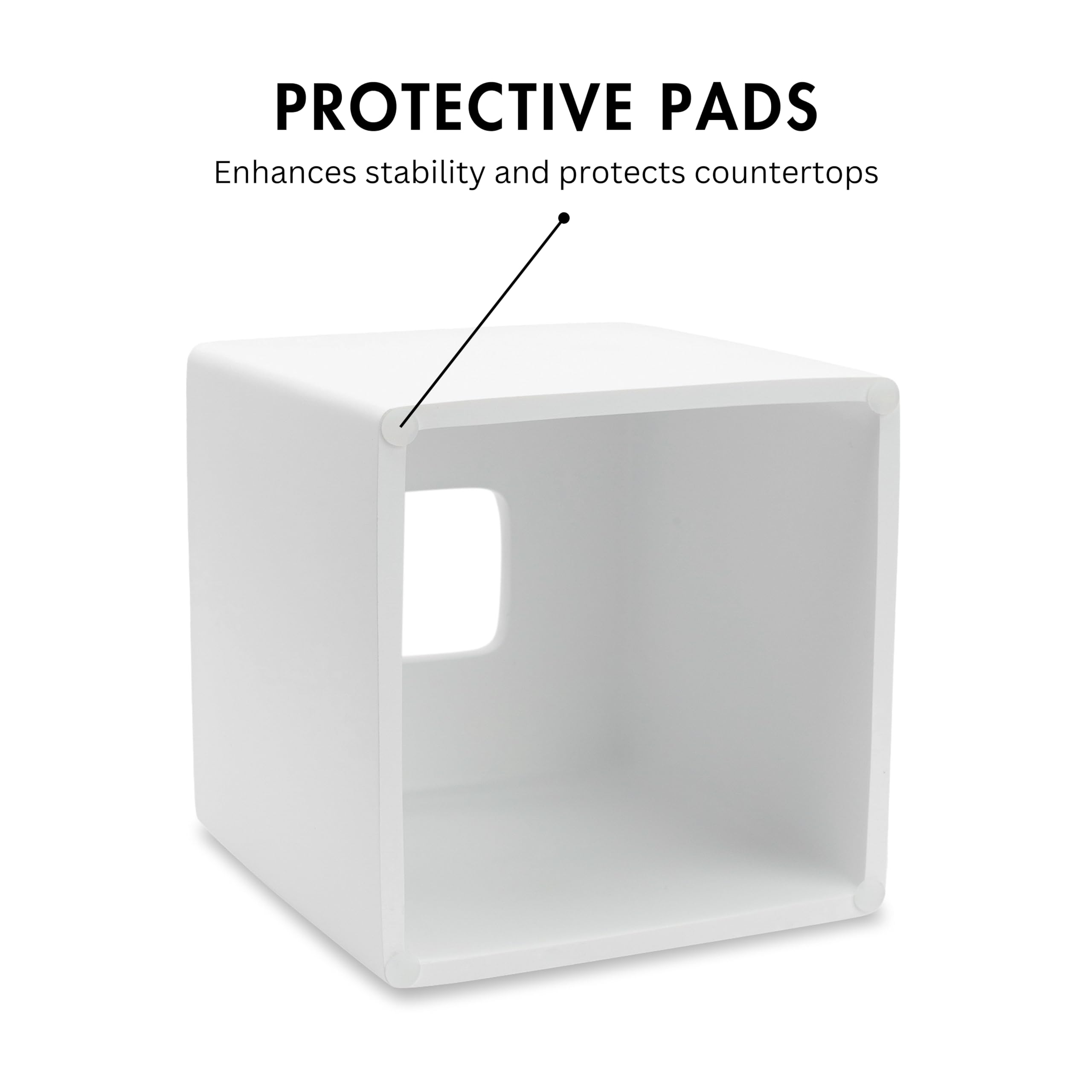 Matte White Square Tissue Box Cover - Decorative Tissue Box Holder for Bathroom, Living Room, Office & Bedroom | Stylish Vanity & Nightstand Organizer | Perfect for Car & Desk Use