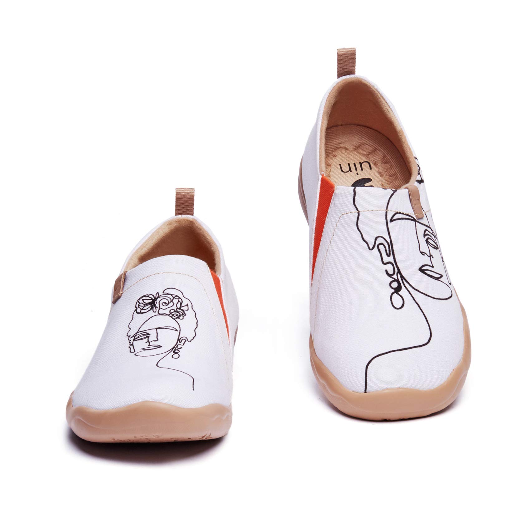 UIN Women's Slip-On Walking Shoes - Lightweight Casual Loafers & Fashion Sneakers for Comfort - Unibrow Design - Size 6.5 - Perfect for Travel, Work & Everyday Wear