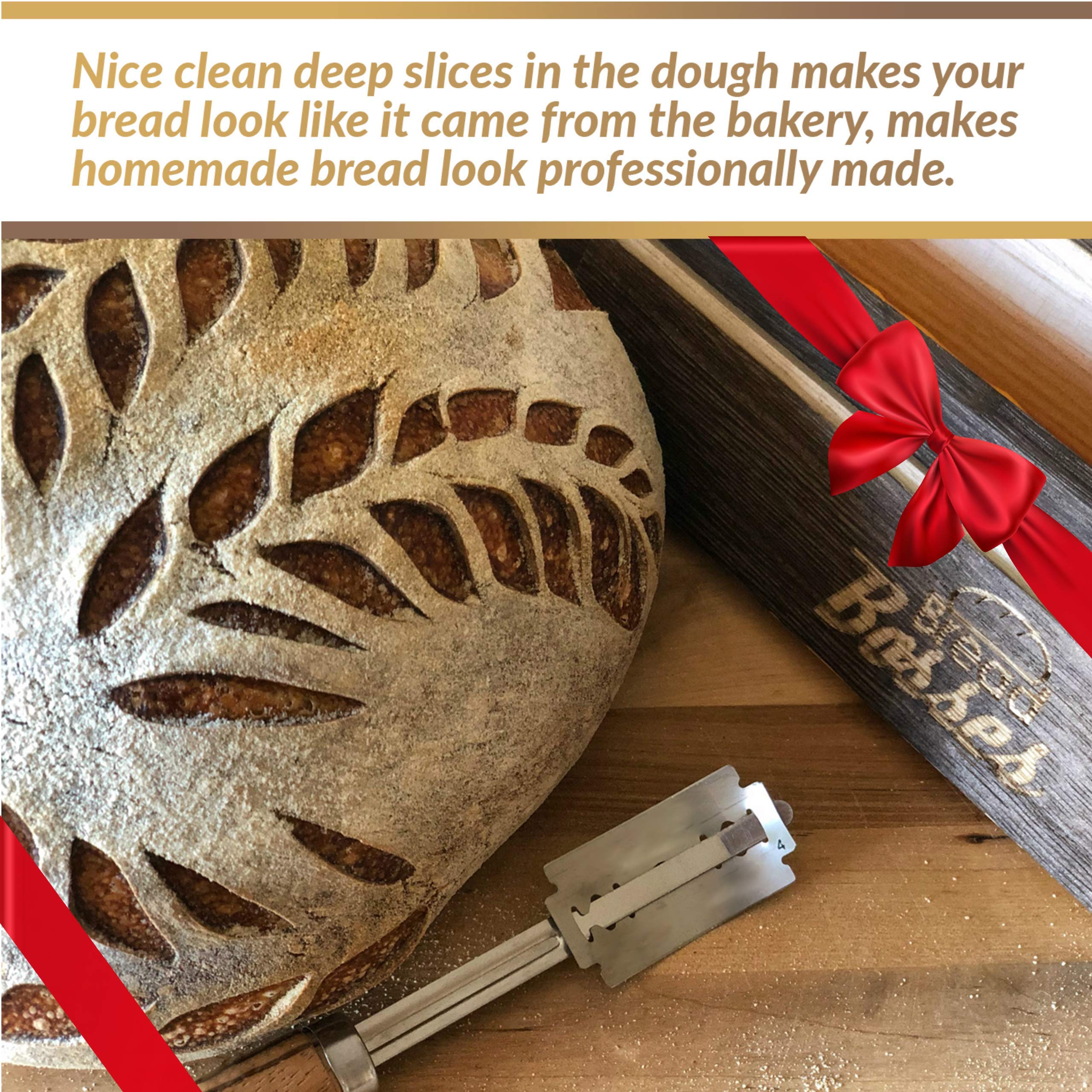 Bread Bosses Professional Bread Lame Scoring Tool - Stainless Steel Razor Blade for Sourdough Bread Baking, Dough Slashing & Artisan Loaf Design - Perfect Gift for Bakers & Bread Making Enthusiasts - Ideal for Home Baking, Professional Kitchens & Culinary Gifts