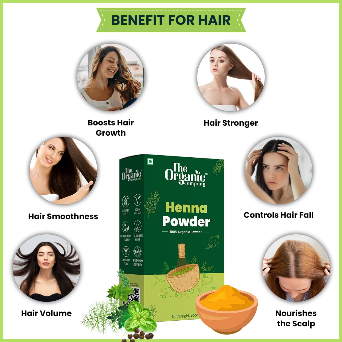 100% Pure Organic Henna Powder for Hair & Body - Natural Mehandi Dye for Hair Coloring & Hand Tattoos - Chemical-Free, Vegan-Friendly - Perfect for DIY Beauty & Bridal Mehndi Designs