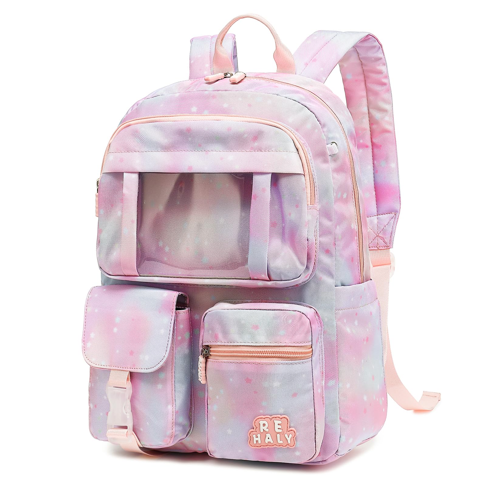 REHALY Cute Tie Dye Backpacks for Girls - Durable School Backpacks for Elementary & Primary Students - Perfect for School, Travel & Daily Use - Great Back to School Supplies & Christmas Birthday Gifts for Kids