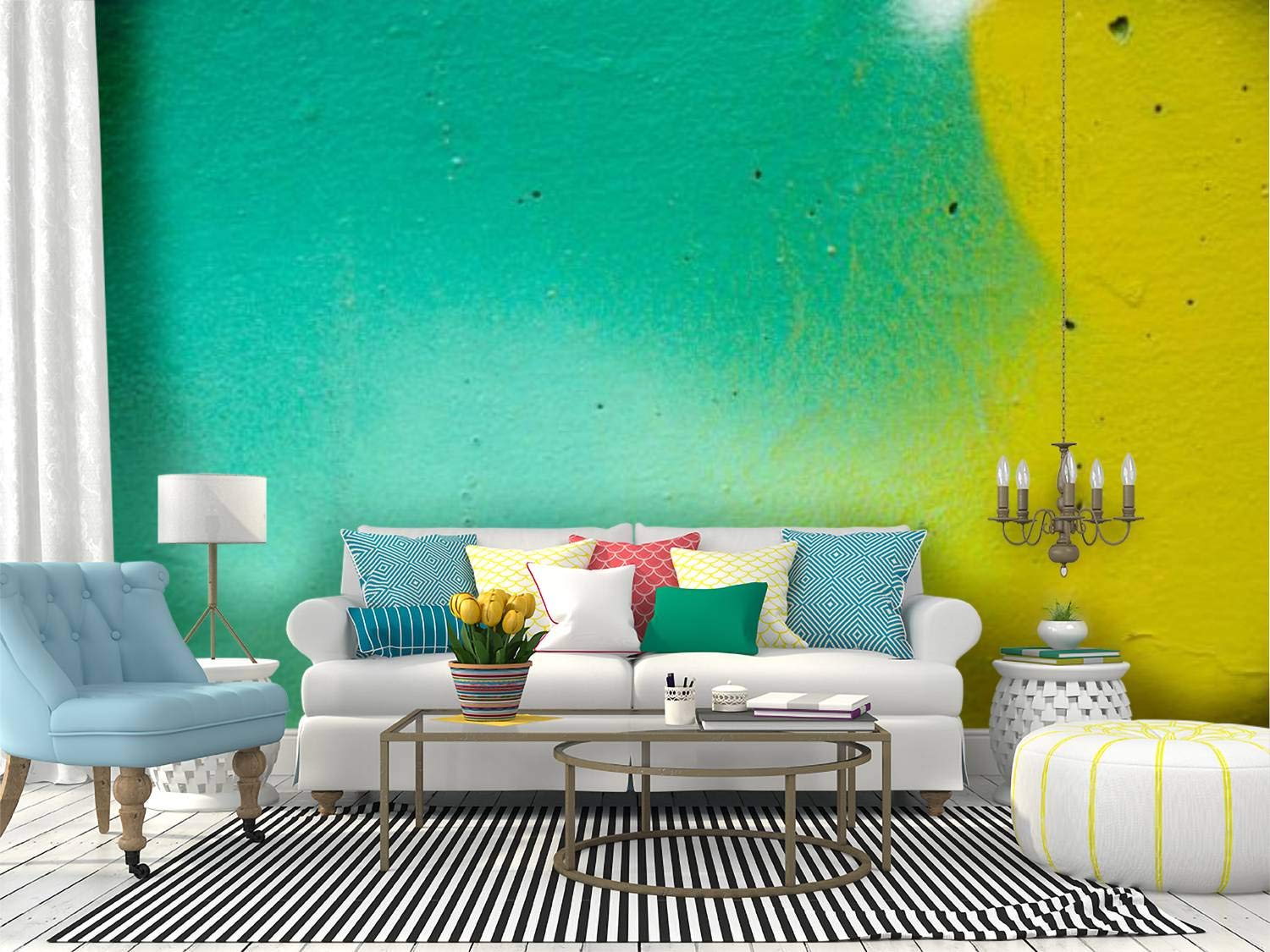 Peel and Stick Wallpaper - Self-Adhesive Removable Vinyl Wall Mural with Multicolor Paint Stain Design | Large Wall Sticker for Home Decor, Bedroom, Living Room & Office | Easy Application & No Residue Removal