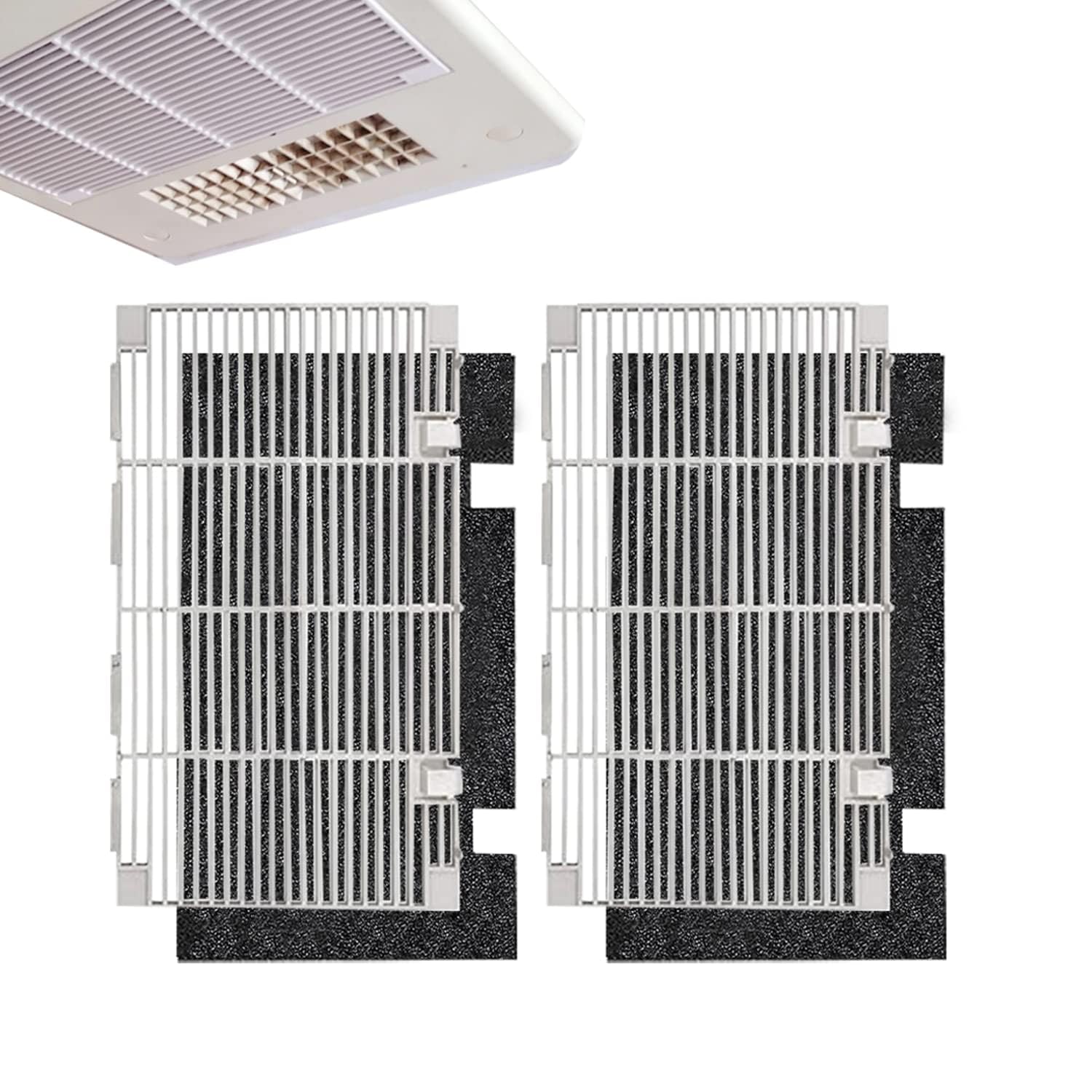 Replacement RV A/C Ducted Air Grille for Dometic 3104928.019 Duo-Therm Air Conditioner with Air Filter Pad Assembly - Polar White (2 Pack) - Perfect for RV, Camper & Travel Trailer Cooling System Maintenance
