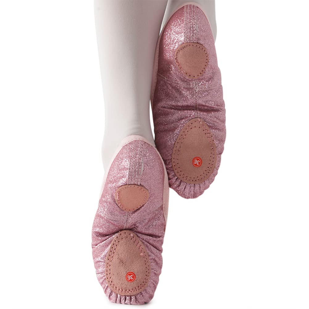 MSMAX Girls Ballet Shoes - Comfortable Wedding Party Dance Flats for Toddler/Little Kid/Big Kid - Perfect for Ballet Class, Recitals & Special Occasions
