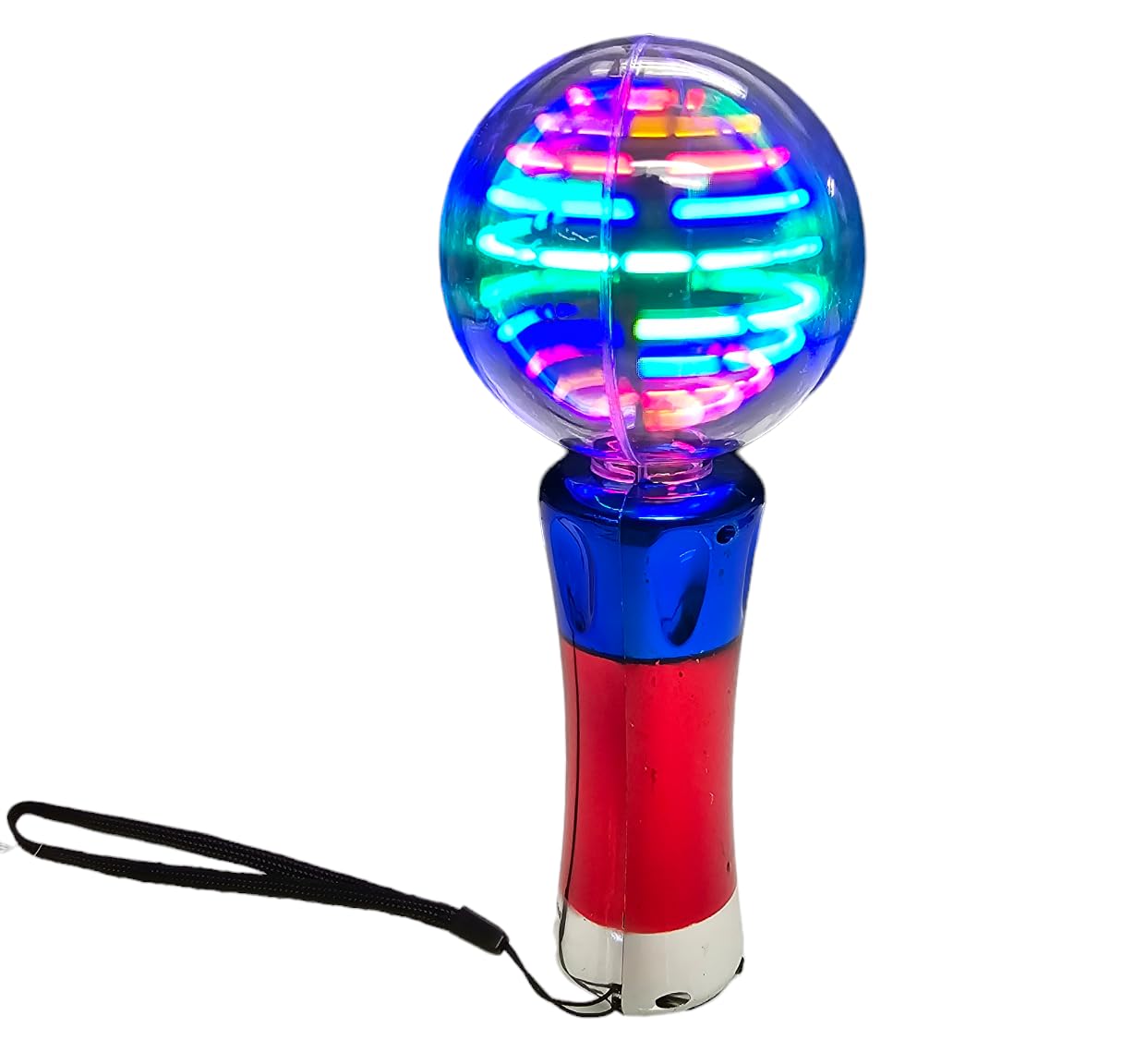 **LED Light Up Star Magic Spinning Ball Toy Wand - 7.5
