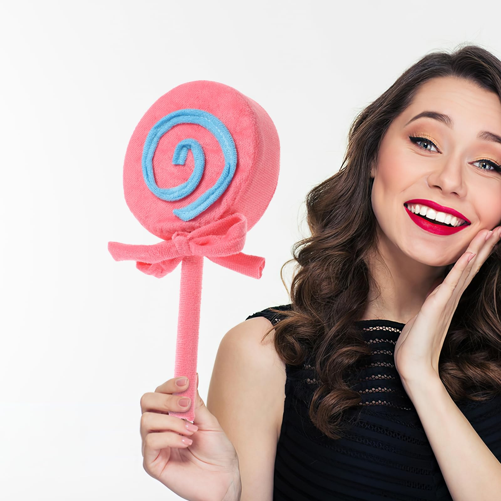 LUOZZY 3 Pack Candy Lollipop Shaped Plush Pillow - Fake Rainbow Lollipop Throw Cushion for Sofa & Bed Decor - Fun Christmas Birthday Gift for Women, Girls, Teens - Perfect for Home Decor, Sleep Support & Cozy Movie Nights