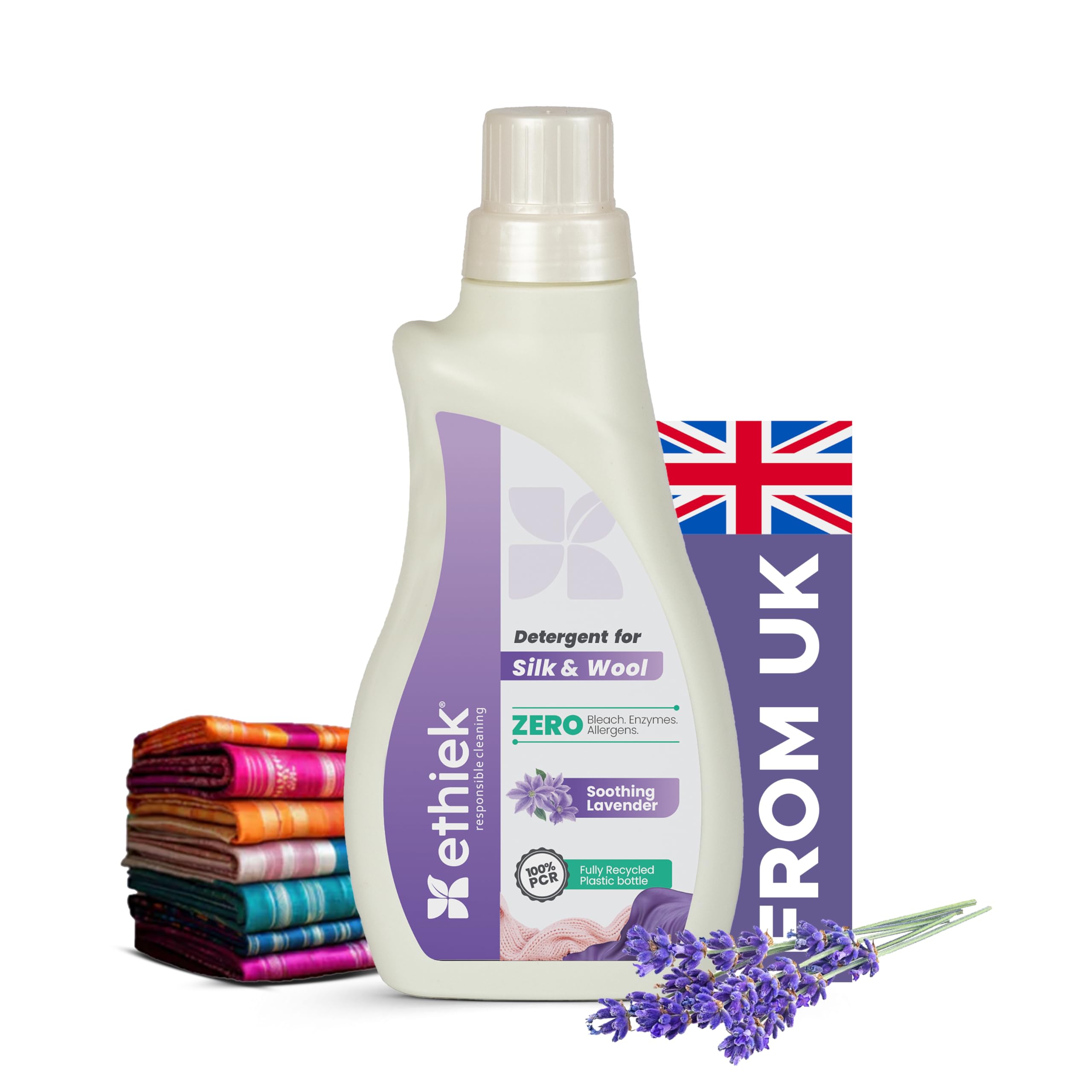 **Ethiek Liquid Detergent for Silk, Wool & Delicate Clothes – Gentle Zero Enzyme Fabric Care, Natural & Organic Laundry Detergent for Top Load, Front Load Washing Machines & Hand Wash – 1000ml – Perfect for Baby Clothes, Lingerie & Cashmere**