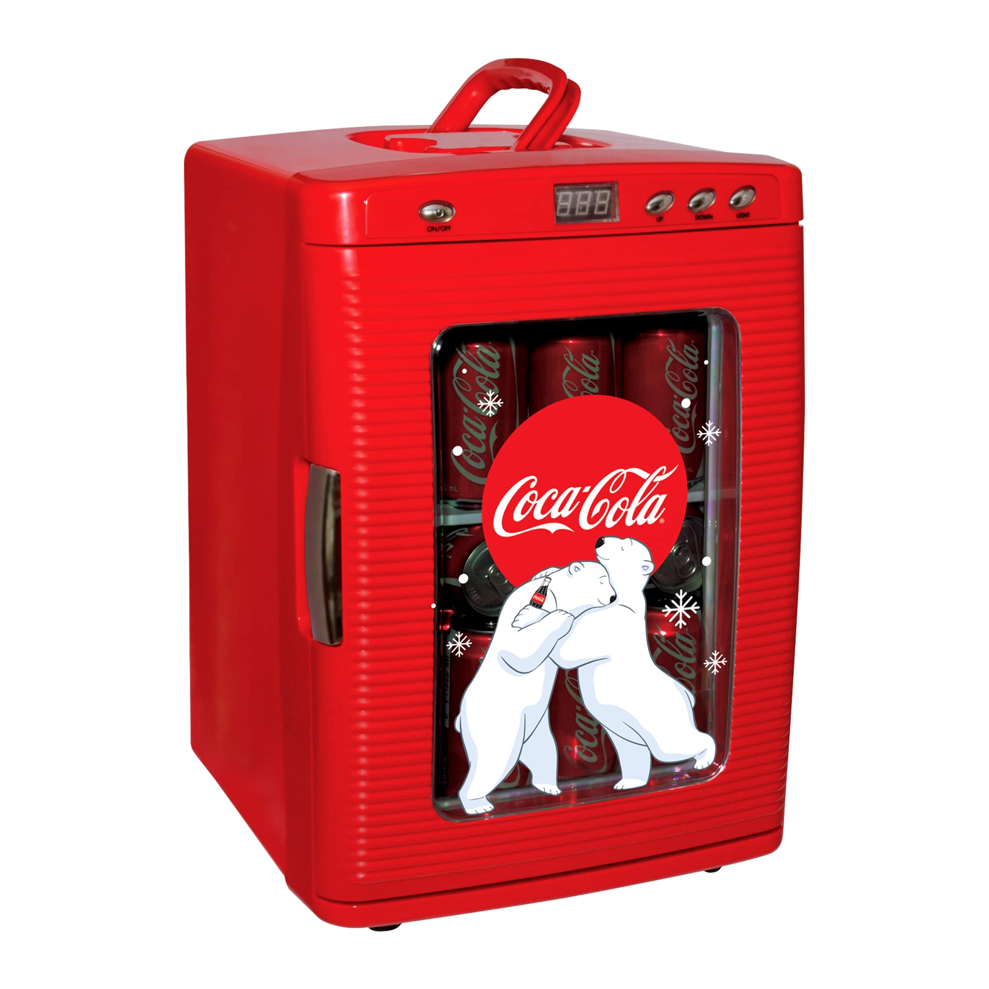 Retro Coca-Cola 25L Mini Fridge with Polar Bear Design - Portable Cooler & Warmer for Drinks, Snacks, Skincare & Cosmetics - AC/DC Power - Perfect for Bedroom, Office, Dorm, Travel & Home Decor