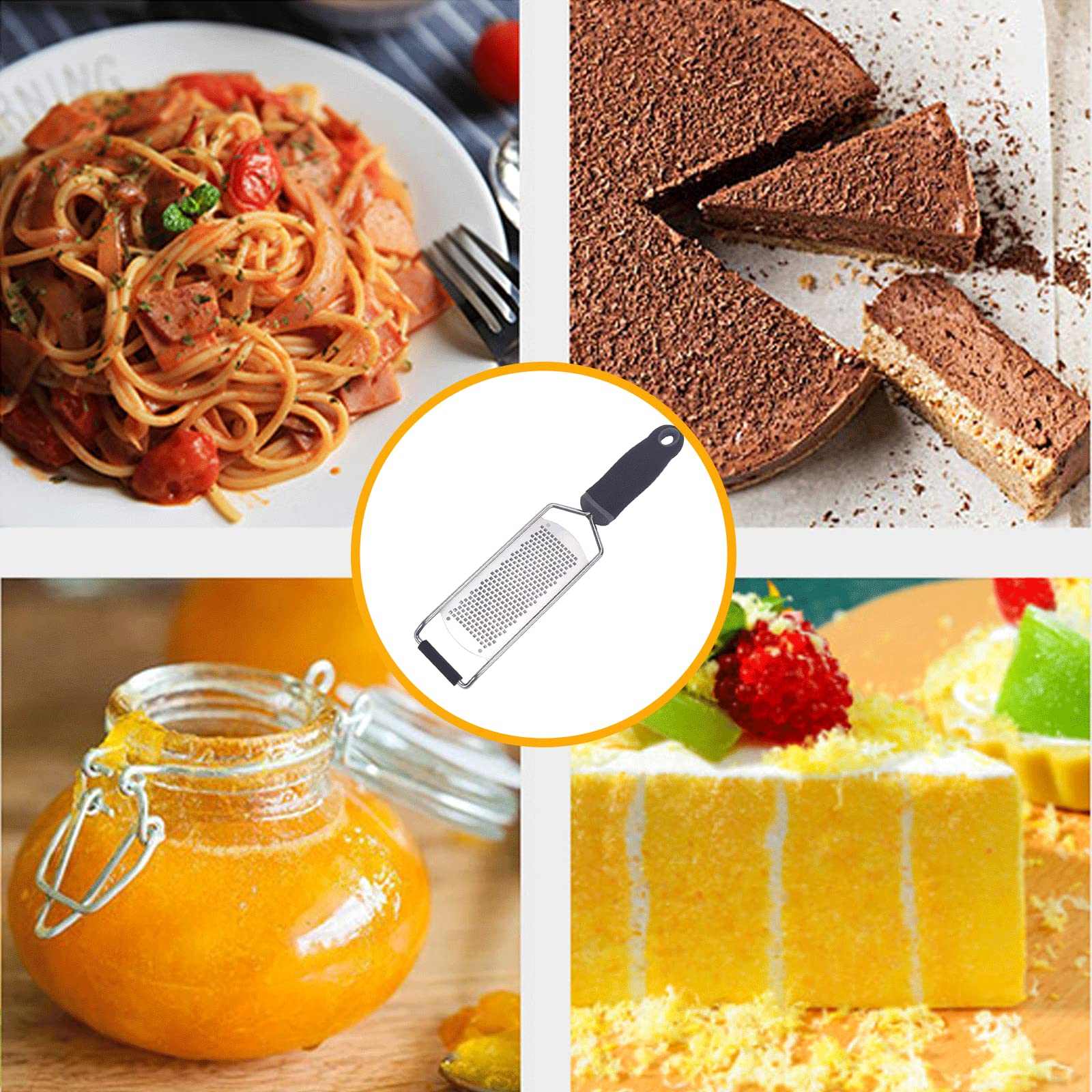 DULKET Stainless Steel Cheese Grater - Multi-Purpose Kitchen Grater for Parmesan, Garlic, Ginger, Lemon & Potatoes | Perfect for Shredding, Grating & Zesting in Home Cooking & Meal Prep