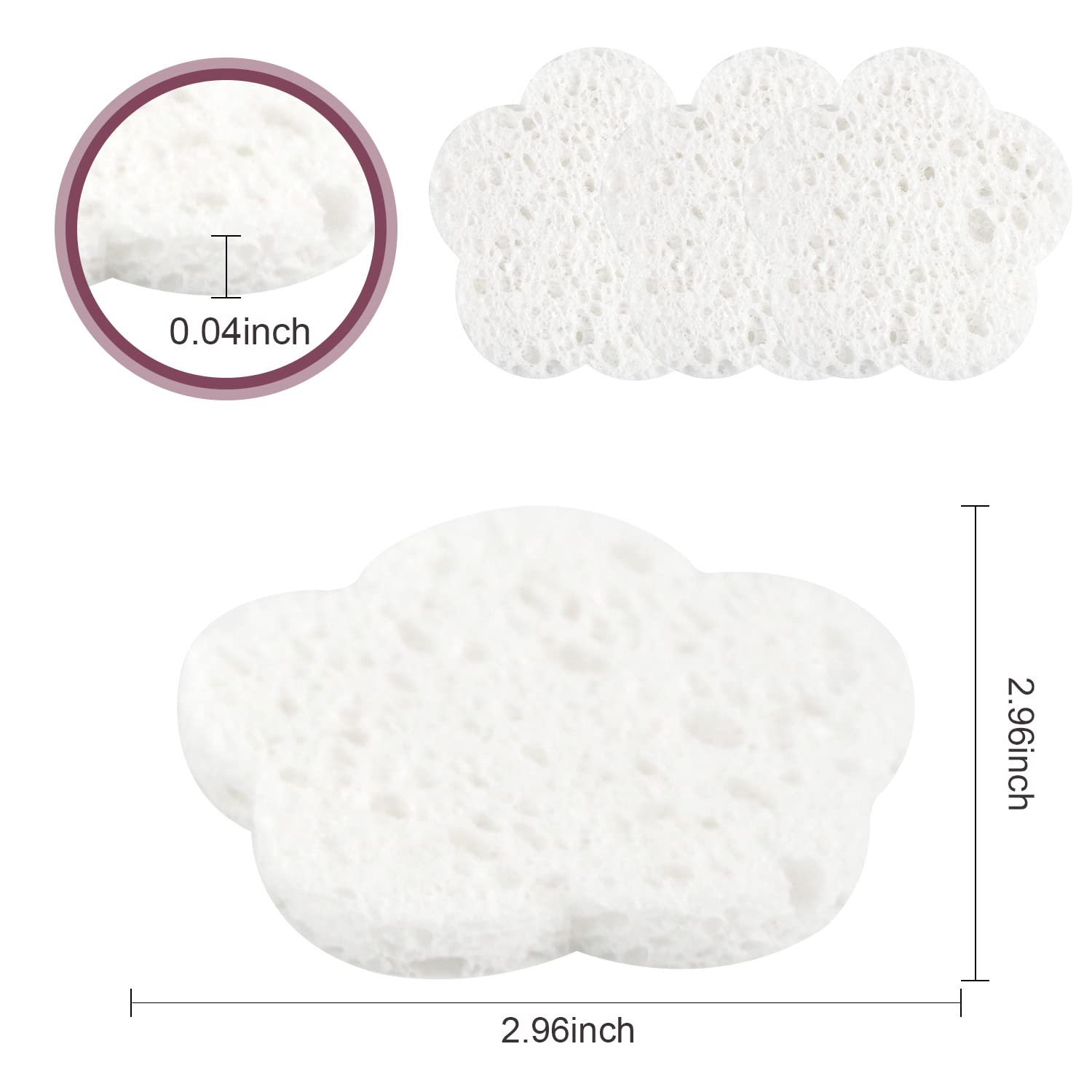 50-Count Compressed Facial Sponges | Natural Cleansing Pads | Cute Flower Exfoliating Sponges | Reusable Makeup Remover | Best Gift for Skincare Lovers (White+Pink) | Perfect for Daily Face Cleansing & Gentle Exfoliation