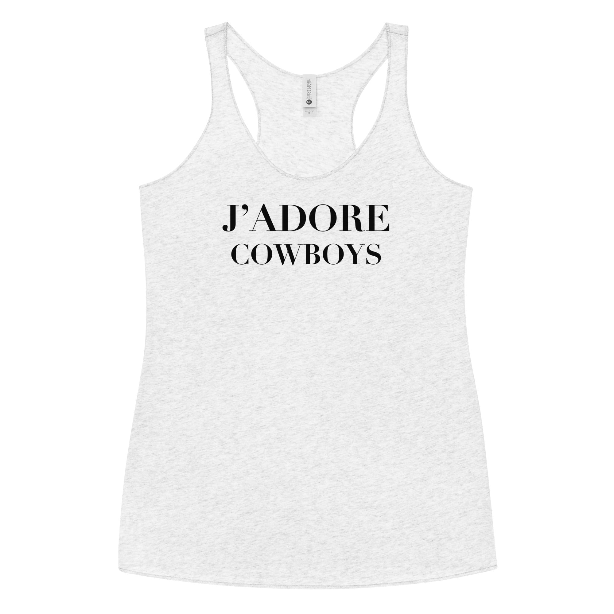 J'Adore Cowboys Tank Top for Women - Western Style Sleeveless Shirt with Cowboy Print - Perfect for Country Concerts, Rodeos & Summer Outfits