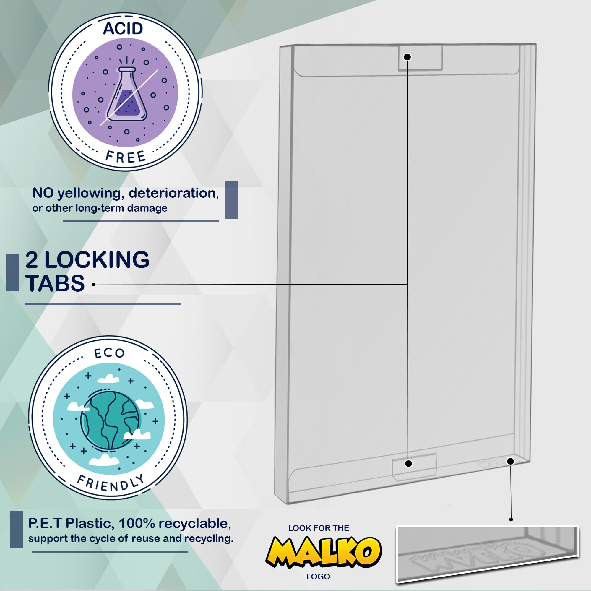 MALKO 10 PACK Clear Plastic Sleeves for Nintendo Switch Game Cases & Steelbooks - Durable Video Game Protector for Display and Storage